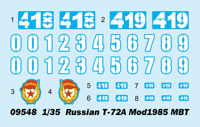 Trumpeter 09548 Russian T-72A Main Battle Tank MBT 1:35 Scale model kit