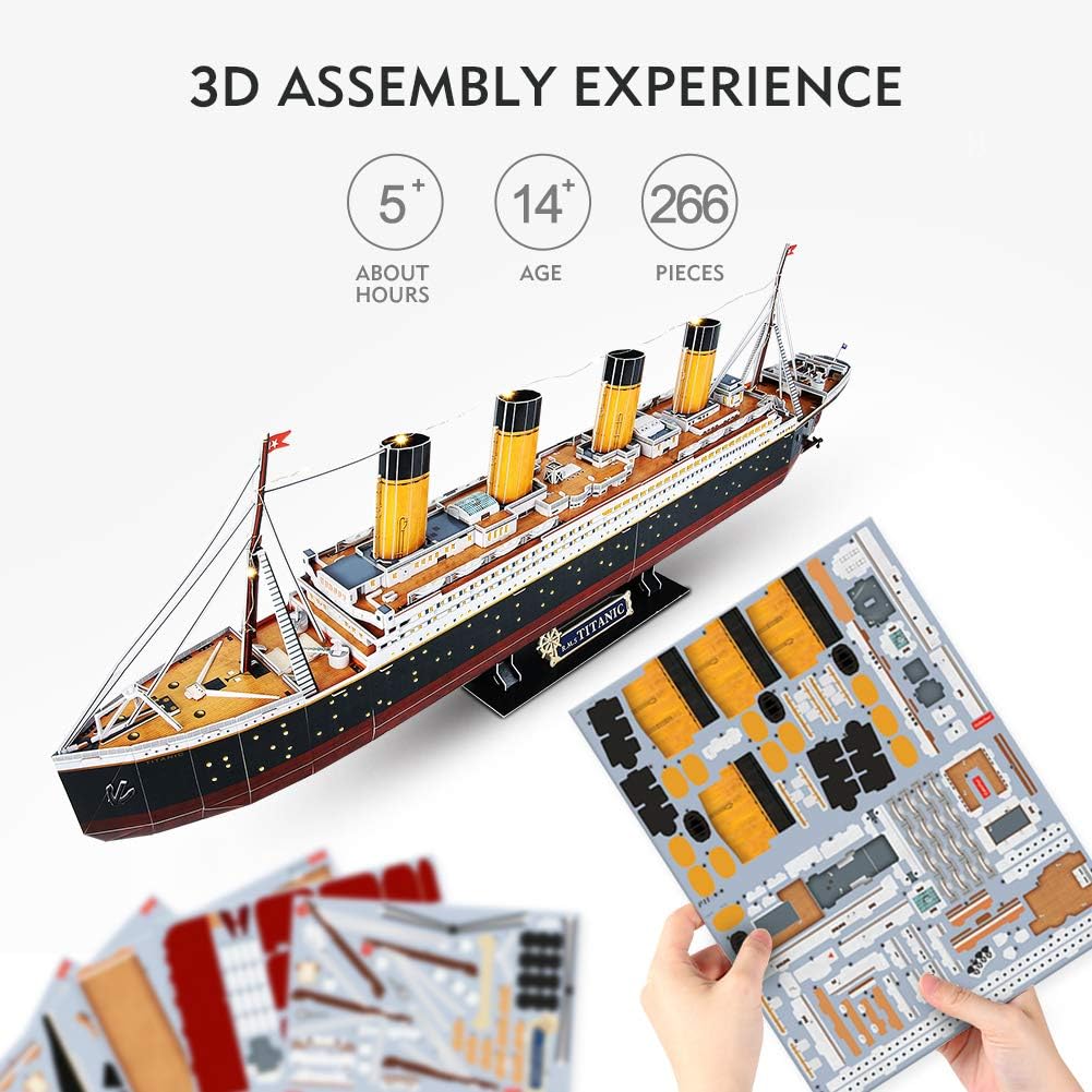 CubicFun 3D Puzzles RMS Titanic Luuxury verion with LEDs