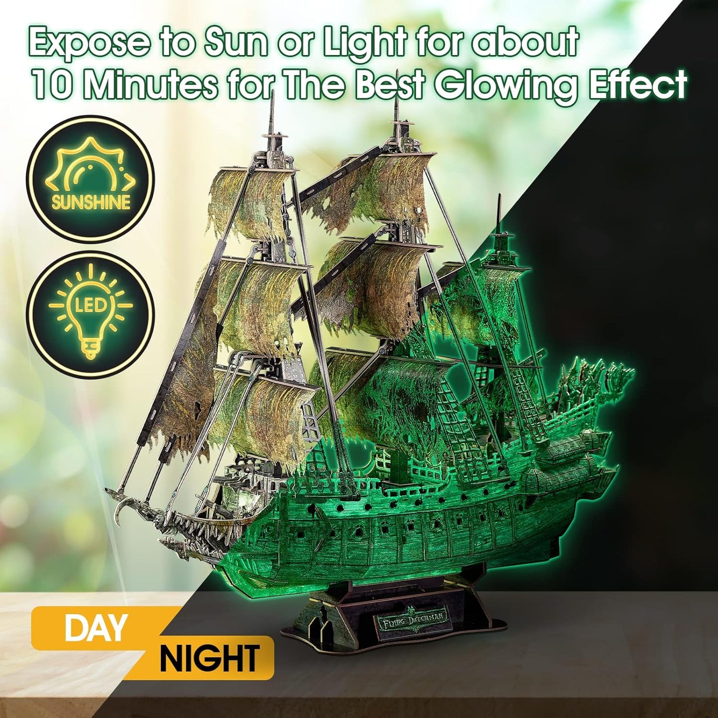 CubicFun 3D Puzzle – Flying Dutchman Pirate Ship (Glow in the Dark Version)