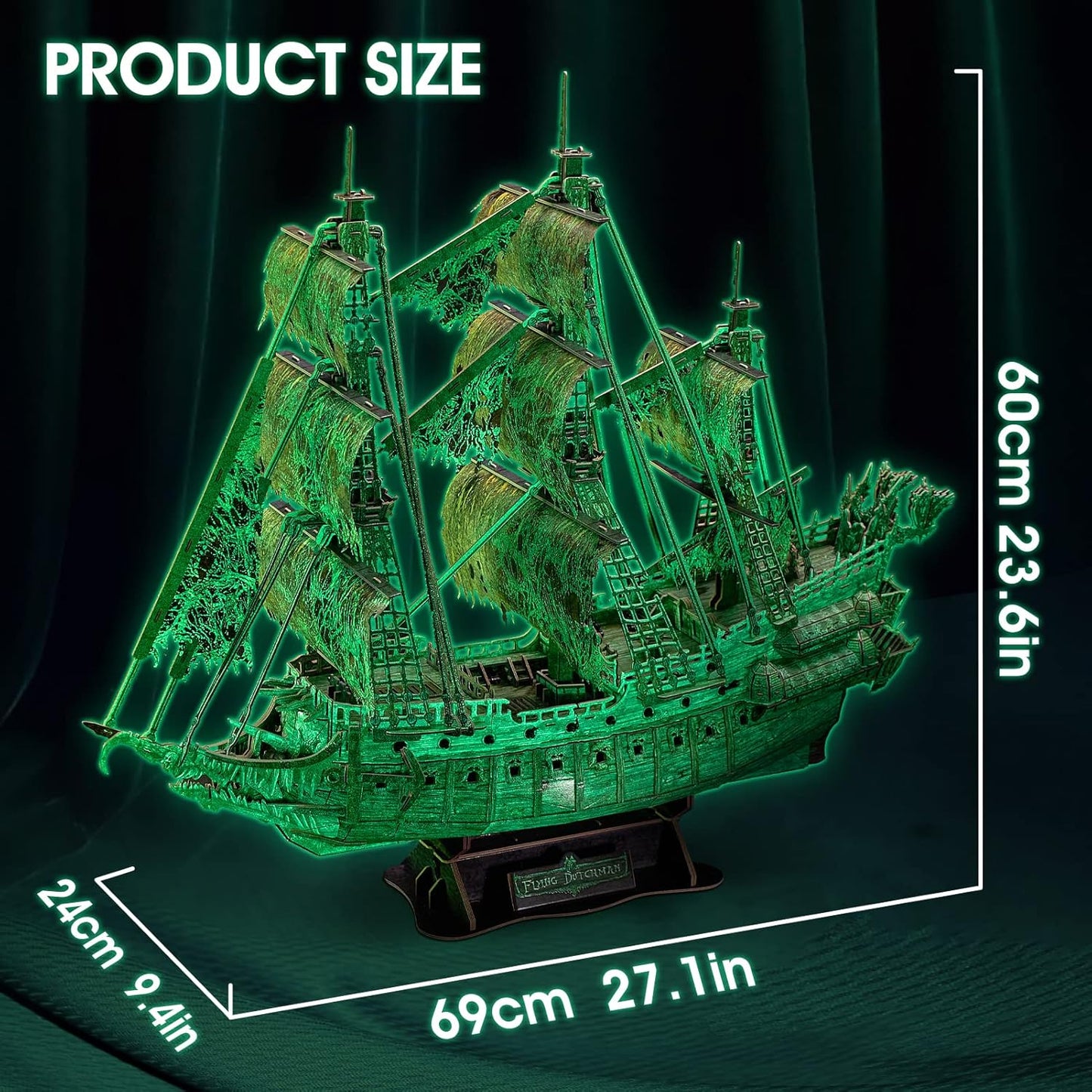 CubicFun 3D Puzzle – Flying Dutchman Pirate Ship (Glow in the Dark Version)