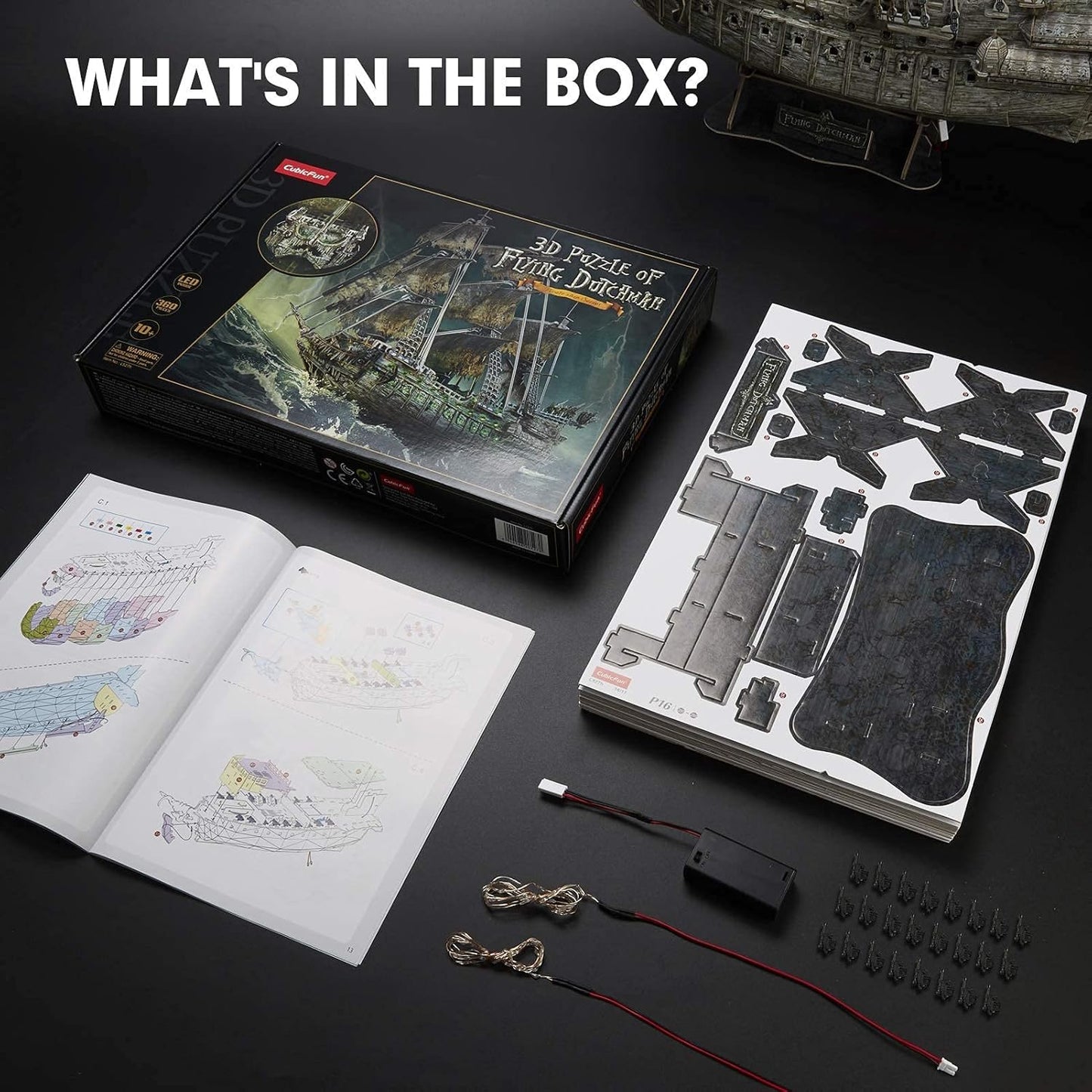 CubicFun 3D Puzzles Pirate Ship Flying Dutchman Luxury version with LED