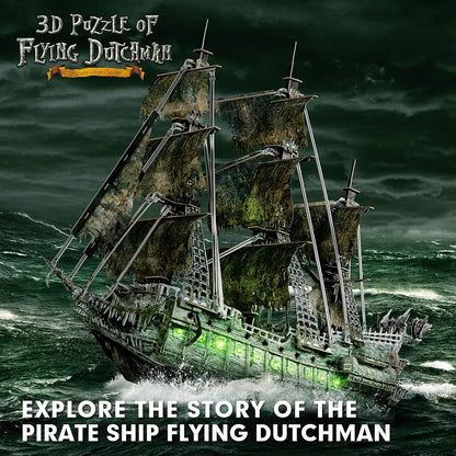 CubicFun 3D Puzzles Pirate Ship Flying Dutchman Luxury version with LED