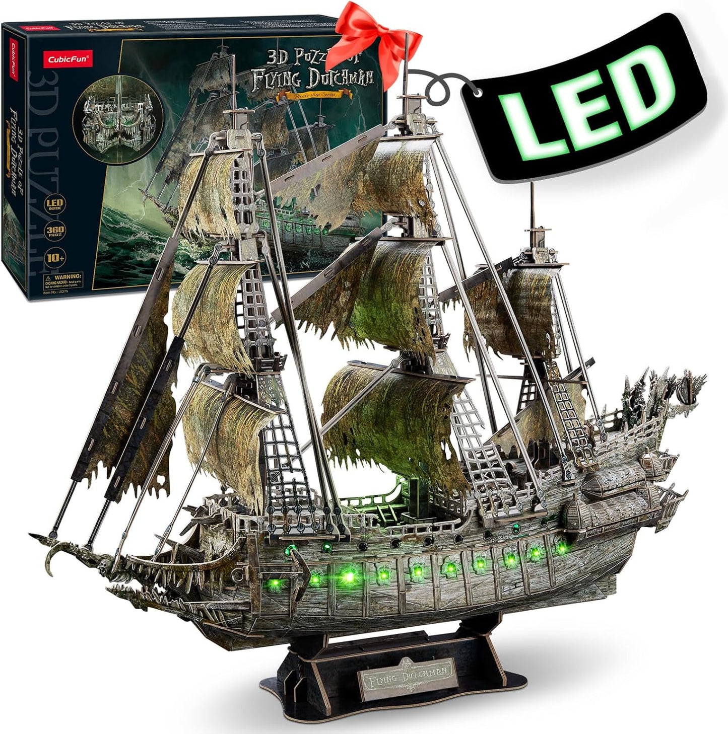 CubicFun 3D Puzzles Pirate Ship Flying Dutchman Luxury version with LED