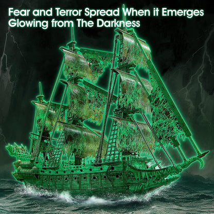 CubicFun 3D Puzzle – Flying Dutchman Pirate Ship (Glow in the Dark Version)