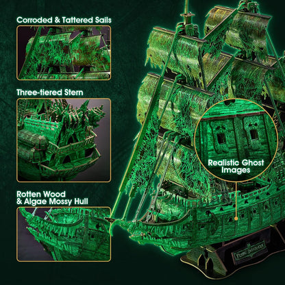CubicFun 3D Puzzle – Flying Dutchman Pirate Ship (Glow in the Dark Version)