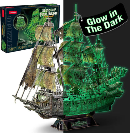 CubicFun 3D Puzzle – Flying Dutchman Pirate Ship (Glow in the Dark Version)