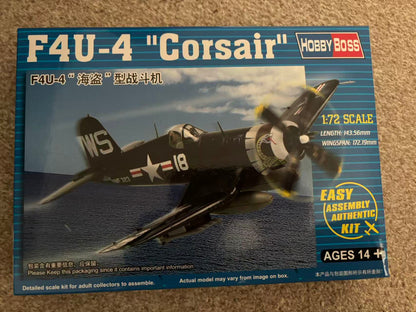 Trumpeter Hobby Boss 80218 1/72 F4U-4 'Corsair' Easy Assembly Scale Model kit