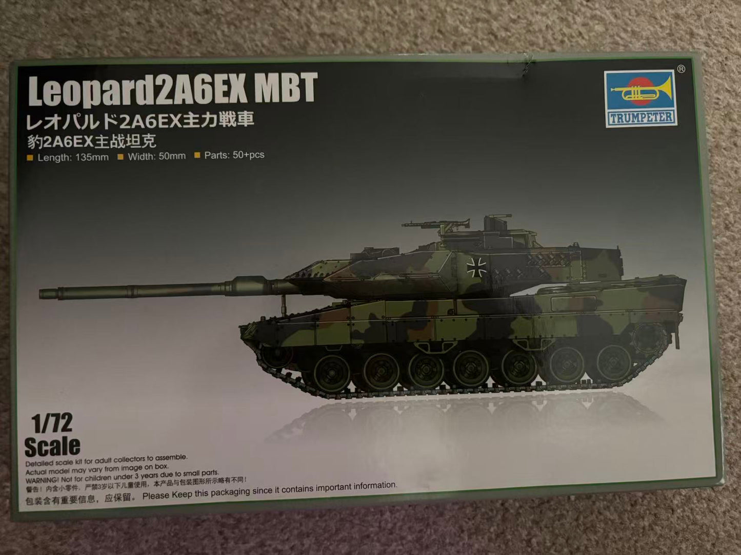 Trumpeter 07192 1/72 Leopard 2A6EX Main Battle Tank MBT Scale model kit