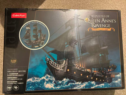 CubicFun 3D Puzzles Pirate Ship Queen Anne's Revenge Luxury version with LED