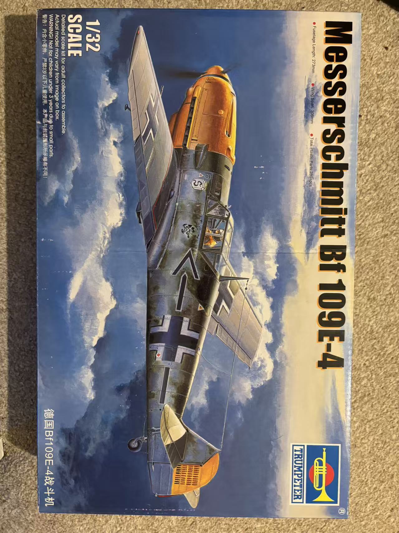 Trumpeter 02289 – 1/32 Messerschmitt Bf 109E-4 Model Kit