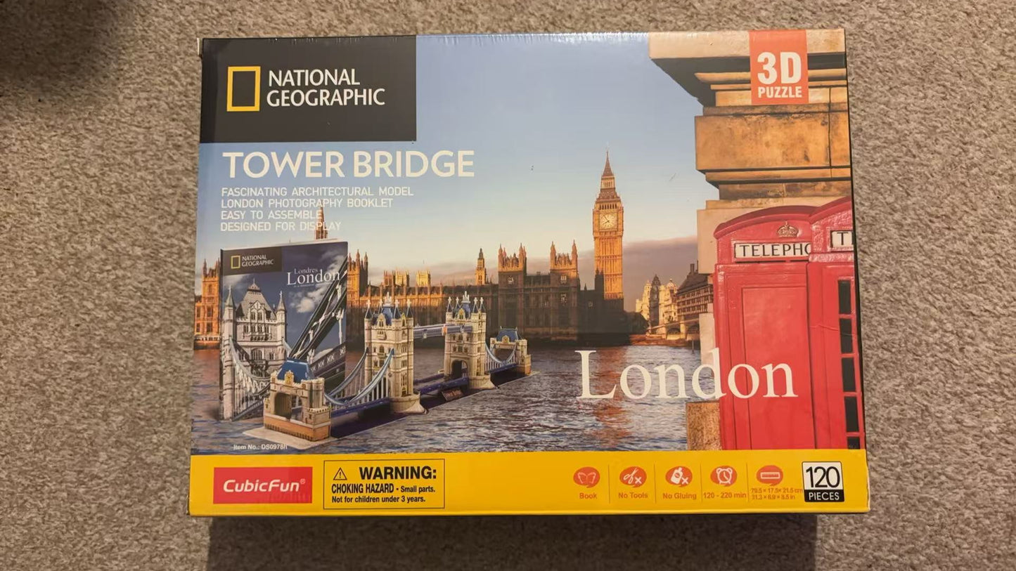 Cubic Fun 3D Puzzle Tower Bridge London England National Geographic Medium