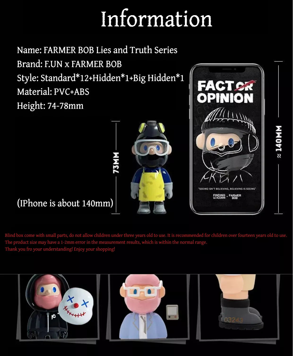 F.UN Farmer Bob Generation 4 Fact Or Opinion Series Blind Box Unopened Set