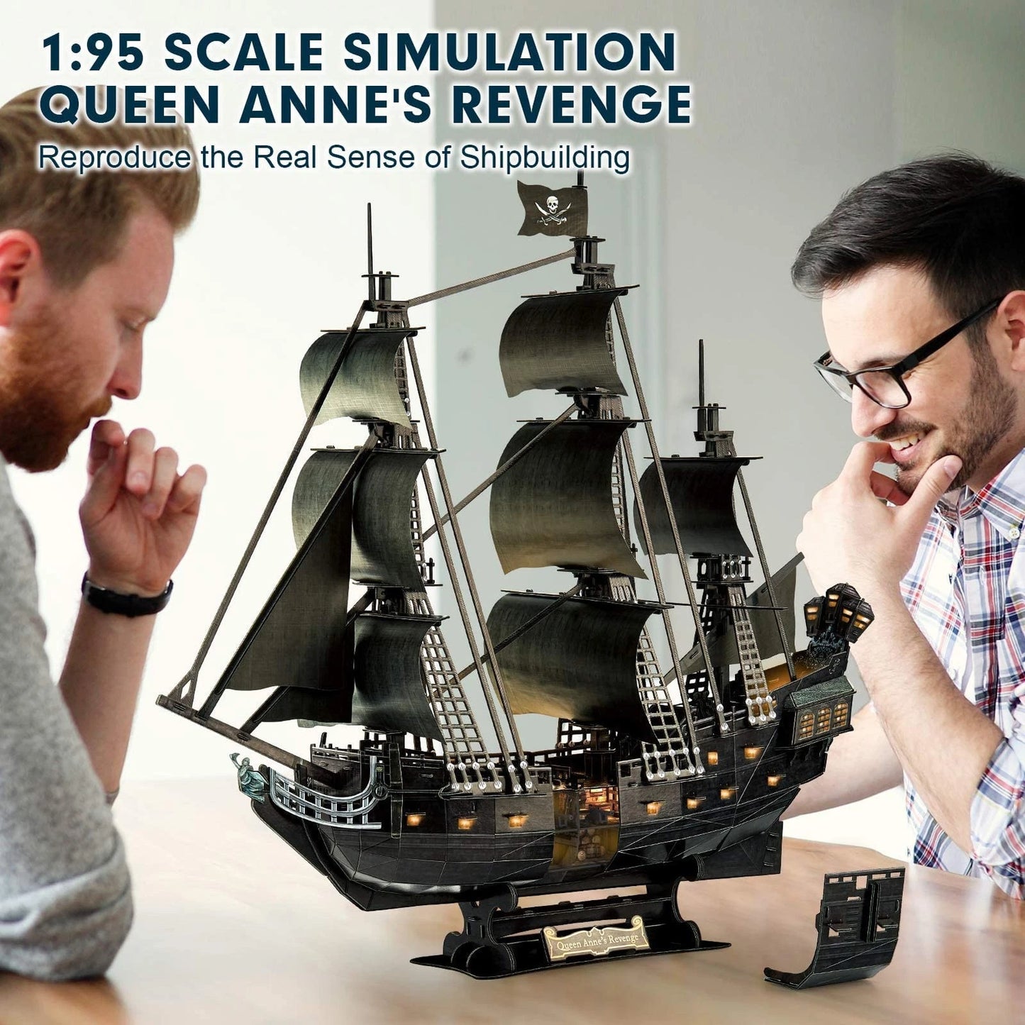 CubicFun 3D Puzzles Pirate Ship Queen Anne's Revenge Luxury version with LED