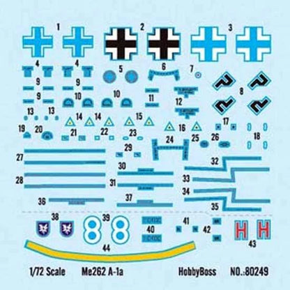 Trumpeter Hobby Boss 80249 1/72 German Messer Me262 A-1a White 8 Witzmann